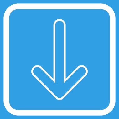Vektör simgesi bir çerçeve içinde aşağı yönlü ok