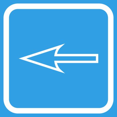 Keskin ok sol vektör simgesi bir çerçeve içinde