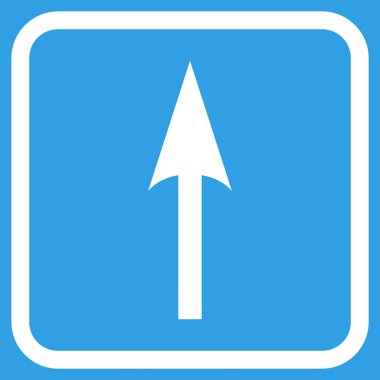 Vektör simgesi bir çerçeve içinde yukarı ok keskin