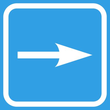 Keskin ok doğru vektör simgesi bir çerçeve içinde