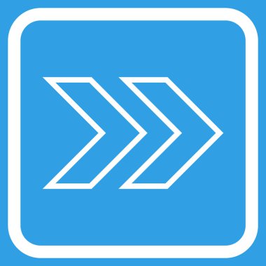 Üst karakter doğru vektör simgesi bir çerçeve içinde