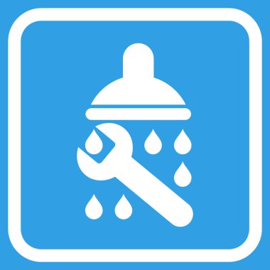 Duş sıhhi tesisat vektör simgesi bir çerçeve içinde