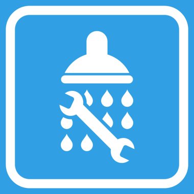 Duş sıhhi tesisat vektör simgesi bir çerçeve içinde