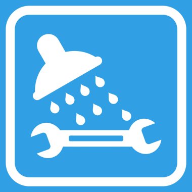 Duş sıhhi tesisat vektör simgesi bir çerçeve içinde