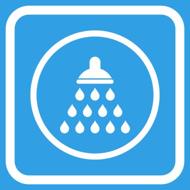 Duş vektör simgesi bir çerçeve içinde