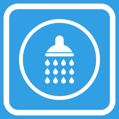 Duş vektör simgesi bir çerçeve içinde