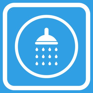 Duş vektör simgesi bir çerçeve içinde