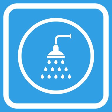 Duş vektör simgesi bir çerçeve içinde