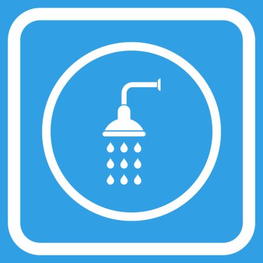 Duş vektör simgesi bir çerçeve içinde