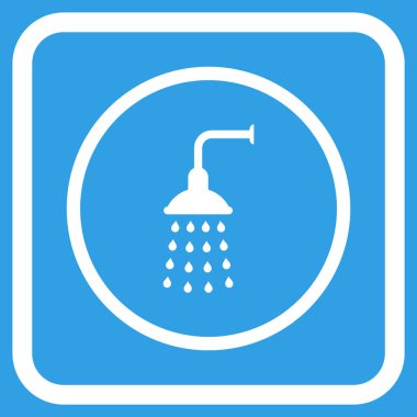 Duş vektör simgesi bir çerçeve içinde