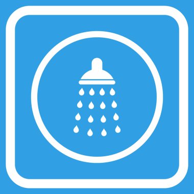 Duş vektör simgesi bir çerçeve içinde