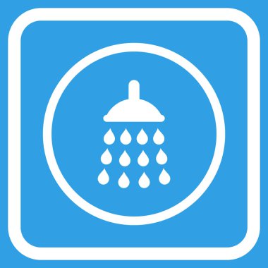 Duş vektör simgesi bir çerçeve içinde