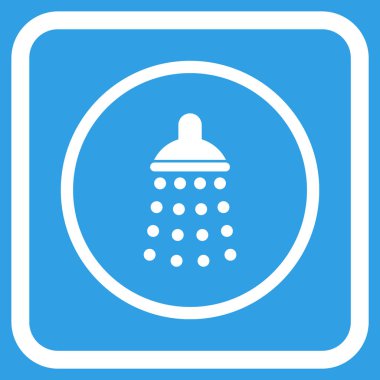 Duş vektör simgesi bir çerçeve içinde