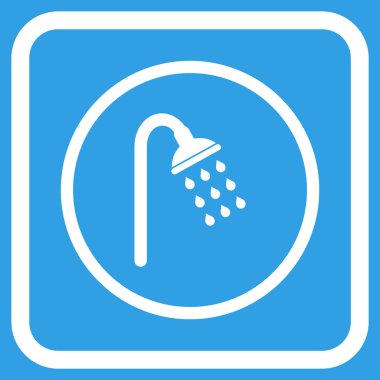 Duş vektör simgesi bir çerçeve içinde