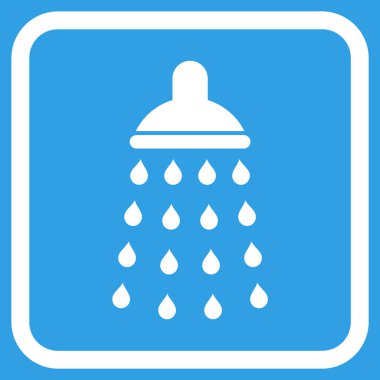 Duş vektör simgesi bir çerçeve içinde