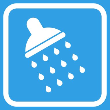 Duş vektör simgesi bir çerçeve içinde