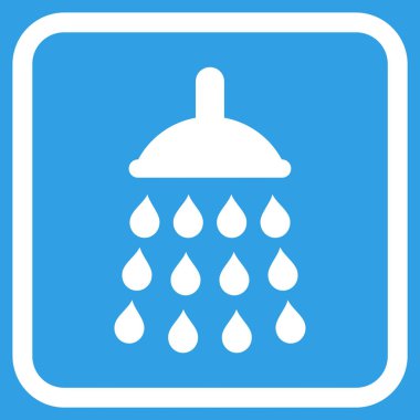 Duş vektör simgesi bir çerçeve içinde