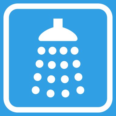 Duş vektör simgesi bir çerçeve içinde