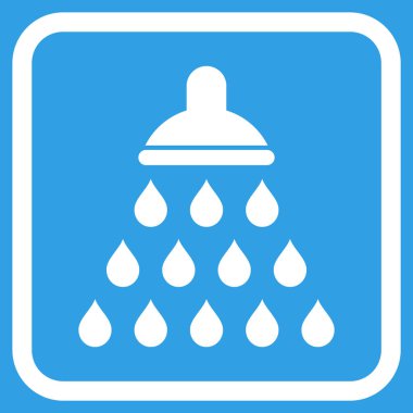 Duş vektör simgesi bir çerçeve içinde