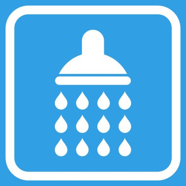 Duş vektör simgesi bir çerçeve içinde