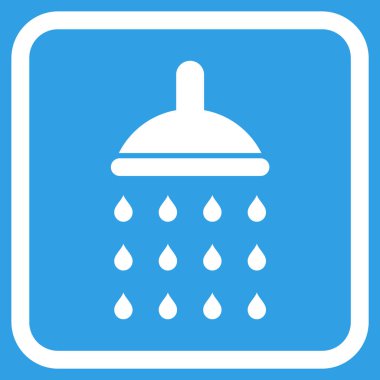 Duş vektör simgesi bir çerçeve içinde