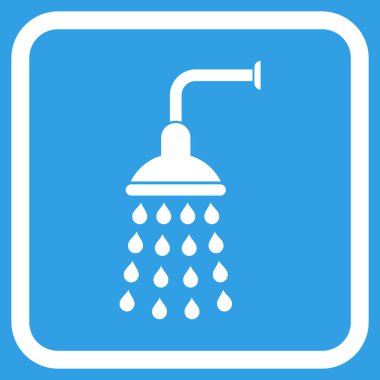 Duş vektör simgesi bir çerçeve içinde
