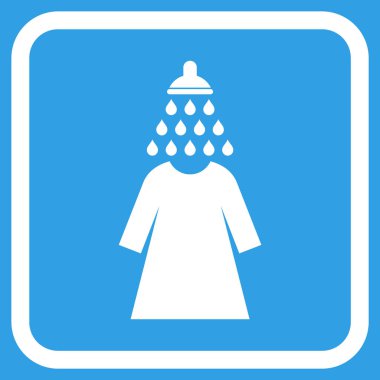 Duş yıkama kadın elbise vektör simgesi bir çerçeve içinde