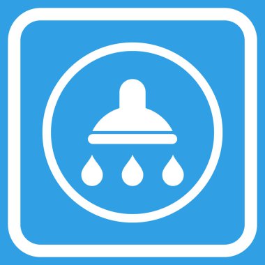 Duş vektör simgesi bir çerçeve içinde