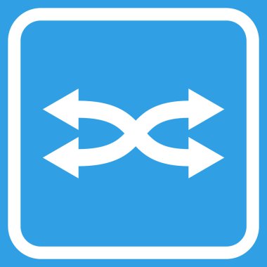 Shuffle okları yatay vektör simgesi bir çerçeve içinde