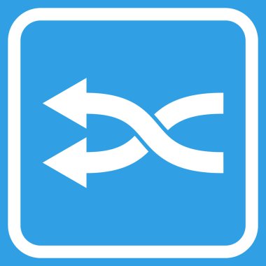 Shuffle oklar sol vektör simgesi bir çerçeve içinde