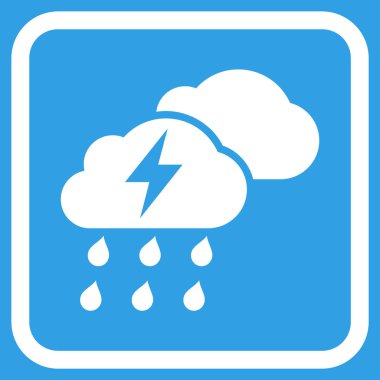 Fırtına bulutları vektör simgesi bir çerçeve içinde