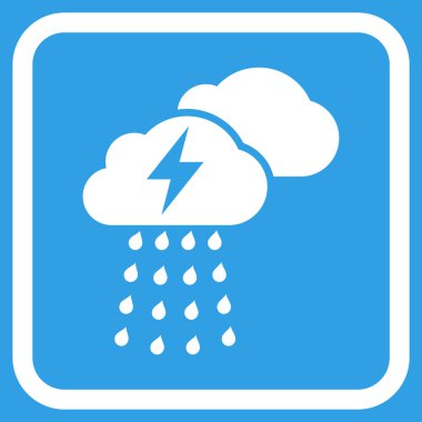 Fırtına bulutları vektör simgesi bir çerçeve içinde