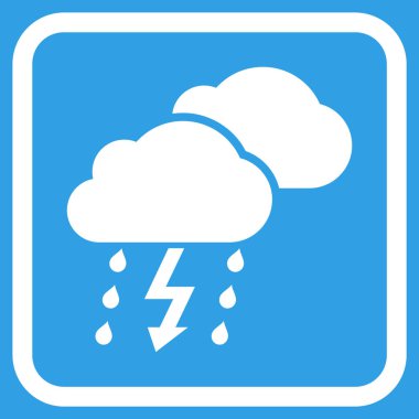 Fırtına bulutları vektör simgesi bir çerçeve içinde