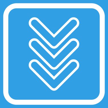 İşaretçi vektör simgesi bir çerçeve içinde aşağı üçlü