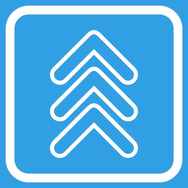 İşaretçi yukarı vektör simgesi bir çerçeve içinde üçlü