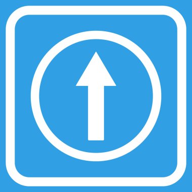 Bir çerçeve içinde yukarı yönlü ok vektör simgesi