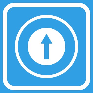 Bir çerçeve içinde yukarı yönlü ok vektör simgesi