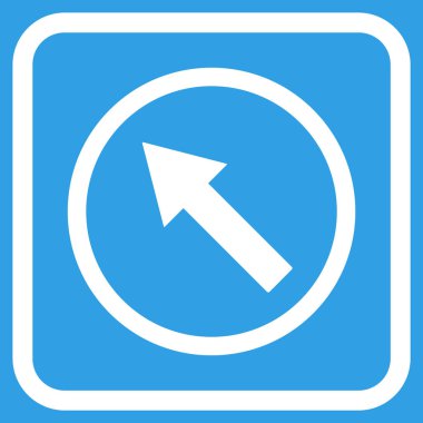 Yukarı Sağdan sola yuvarlak ok vektör simgesi bir çerçeve içinde