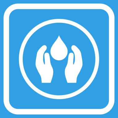 Su bakım vektör simgesi bir çerçeve içinde