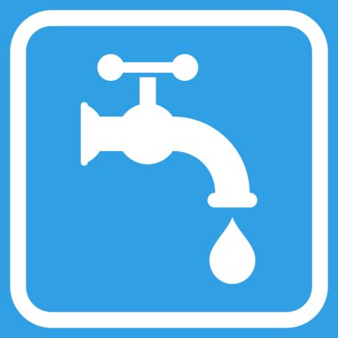 Su dokunun vektör simgesi bir çerçeve içinde