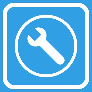 İngiliz anahtarı vektör simgesi bir çerçeve içinde