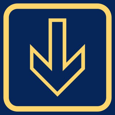 Vektör simgesi bir çerçeve içinde aşağı ok