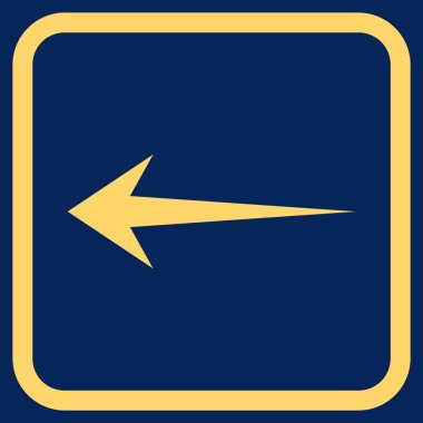 Ok sol vektör simgesi bir çerçeve içinde