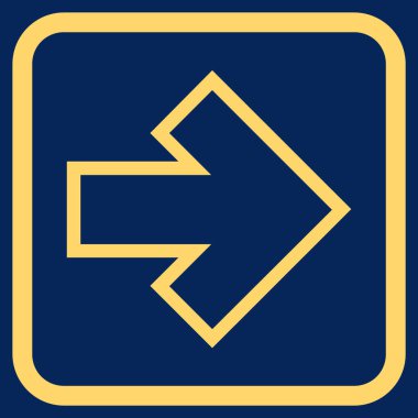 Ok sağ vektör simgesi bir çerçeve içinde