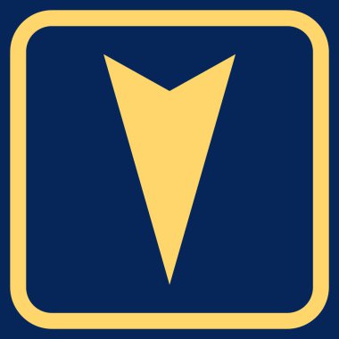 Vektör simgesi bir çerçeve içinde aşağı ok ucu