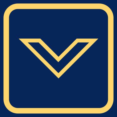 Vektör simgesi bir çerçeve içinde aşağı ok ucu