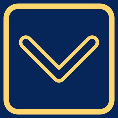 Vektör simgesi bir çerçeve içinde aşağı ok ucu