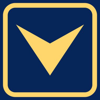 Vektör simgesi bir çerçeve içinde aşağı ok ucu