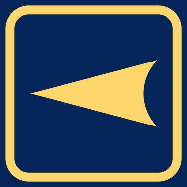 Ok ucu sol vektör simgesi bir çerçeve içinde