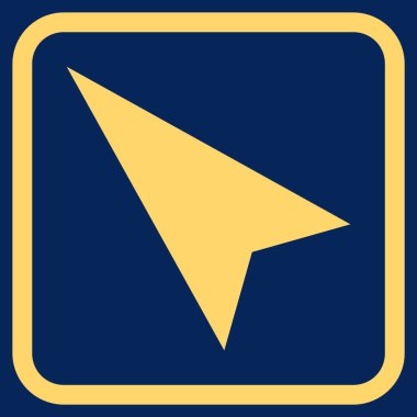 Ok ucu sol yukarı vektör simgesi bir çerçeve içinde